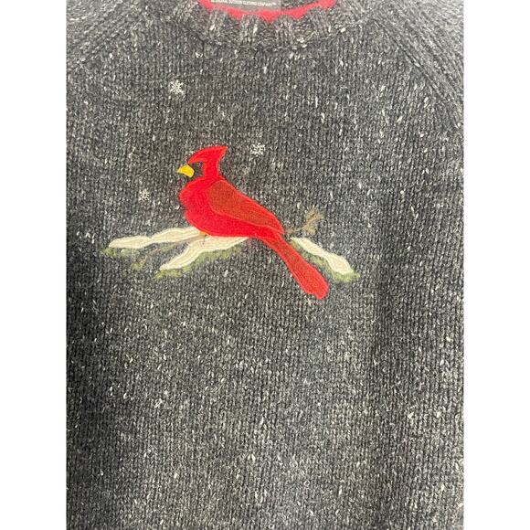 Woolrich Gray Cardinal VA Bird Embroidered Ramie Wool Women's Size Small R1 - Picture 3 of 9
